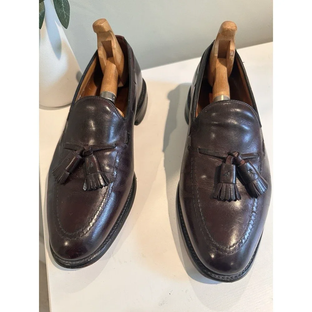 VTG Allen Edmonds Men's Burgundy Leather Tassel Loafers Dress Shoes Size 8.5 D